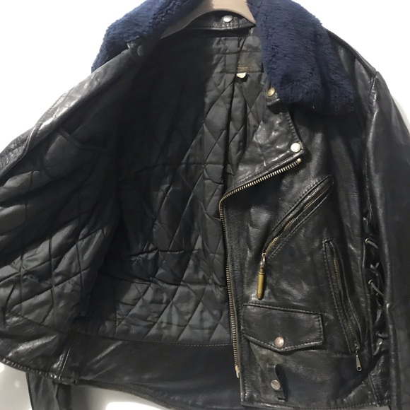 Vintage 60's Vanson Highwayman Leather Jacket Quilted Lining Worn Size 42 - Picture 5 of 10